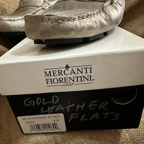Mercanti Fiorentini Gold ✨ Leather Driving Loafers 👞 (Penny-style moccasins) 9M - Picture 7 of 7